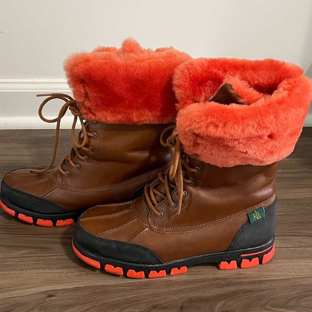 Lauren Ralph Lauren Quinta Leather Boots Size 7